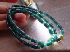 Certified Green Natural A JADE Jadeite Bamboo Beads Necklace 24 inches 654597 TN