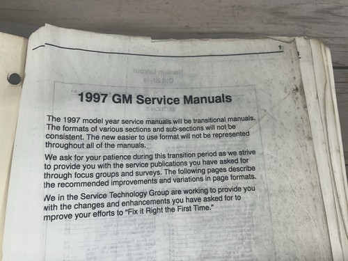 1997 Cadillac Seville Deville Eldorado Service Manual. GMP/97-EK-1Book One Only - Picture 10 of 12