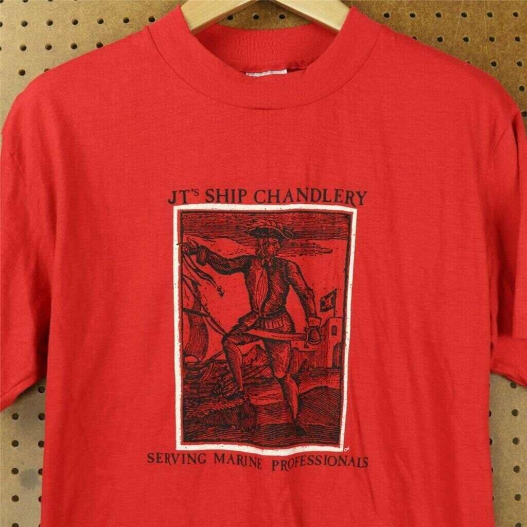 vtg 80s 90s usa made t-shirt LARGE jt's ship chan… - image 2