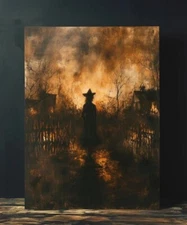 Moody Witch Vintage Painting, Printable Wall Art