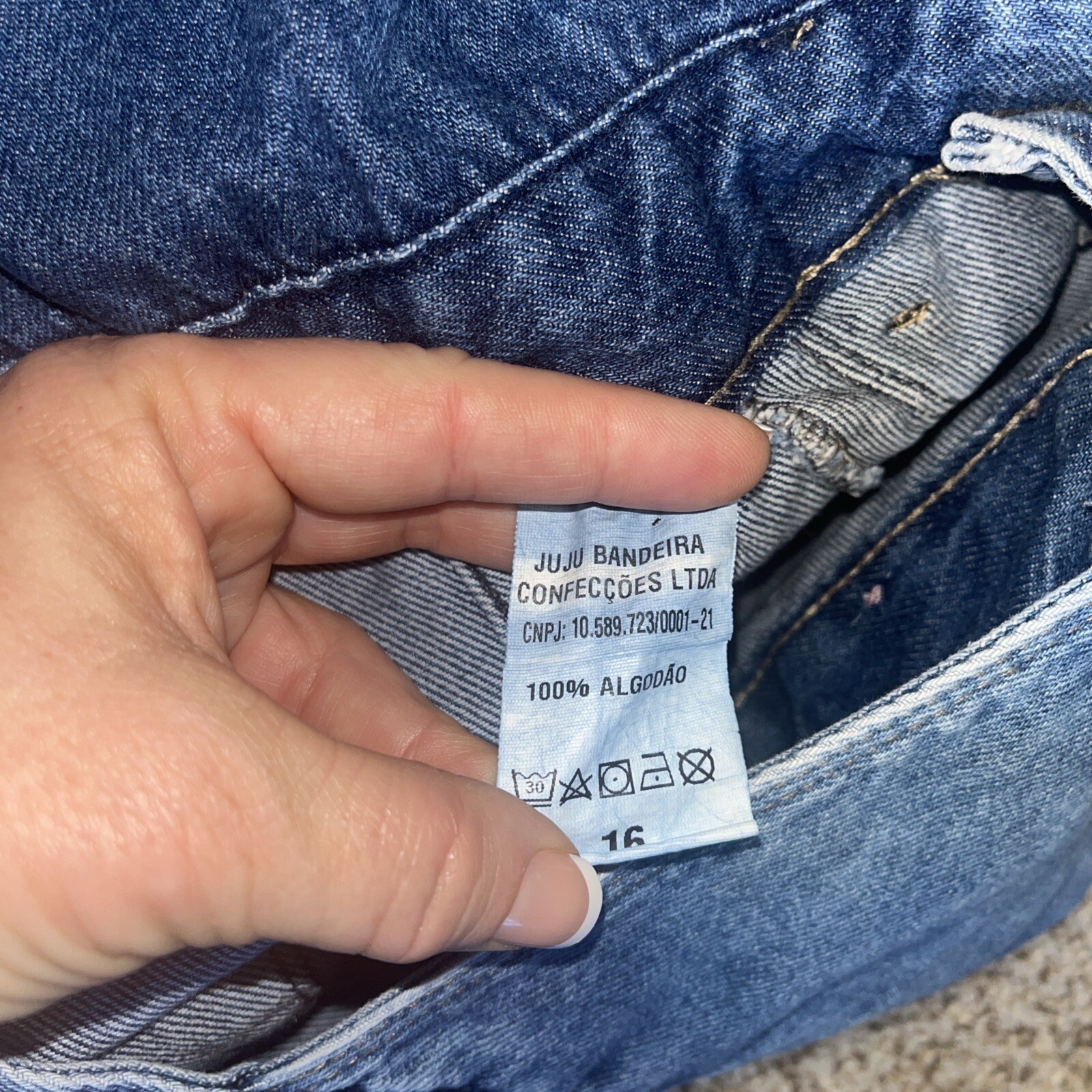 Youth Girls JuJu Bandeira Bob Banderia Denim Overalls Size 16 - View 6