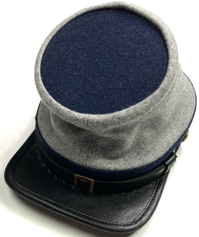 CIVIL WAR CSA CONFEDERATE INFANTRY GREY WOOL KEPI FORAGE CAP HAT-MEDIUM