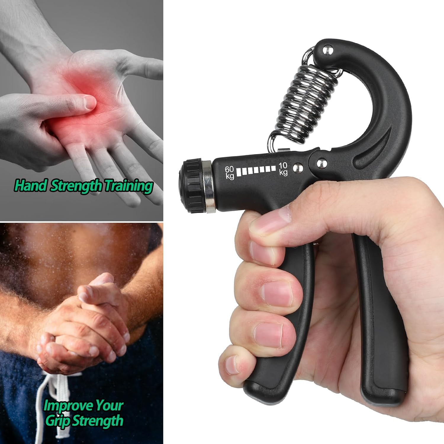 Adjustable Hand Grip Strengthener 22-132lbs Forearm Wrist Trainer for Exercise