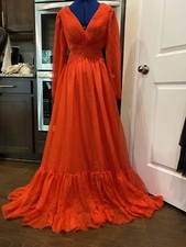 New With Tags Hebos Red Sheer Backless Dress Small / Medium