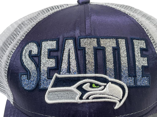 New Era Womens Seattle Seahawks Stripes Trucker Shine Mesh Cap-Purple/W,One Size - 第 4/11 張圖片