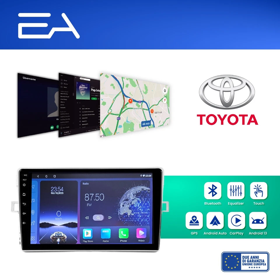Autoradio Android per Toyota Verso 2009-2018 -Octacore 4GB 64GB -Telecamera HD - Immagine 2 di 4