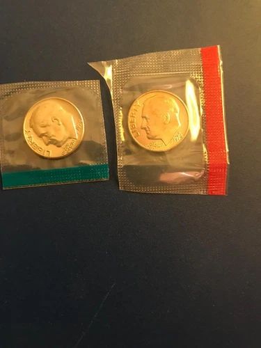 1974 P+D UNCIRCULATED ROOSEVELT DIMES NICE COIN STILL IN MINT CELLO L@@K