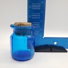 Dodecagon Corked Glass Bottle Jar Cobalt Blue Clear Glass 3.25" T — photo 8