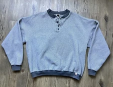 Vintage Russell Athletic Sweatshirt Gray Knit Rare USA Size XXL Henley Top 90s