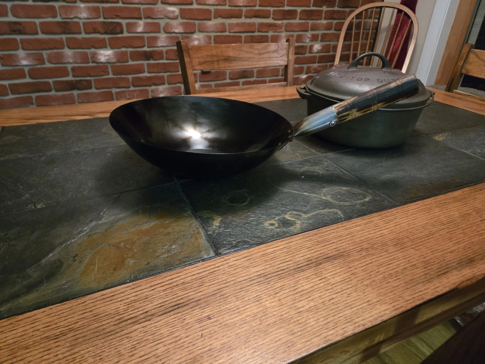 12" Flat Bottom Carbon Steel Wok Hand Hammered SEASONED and READY to Enjoy
Opens in a new window or 