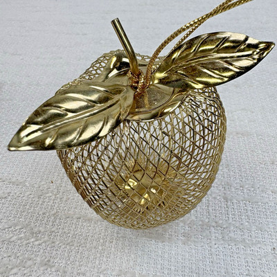 Apple Ornament Box Gold Teacher Gift Potpourri Teacher Appreciation Christmas