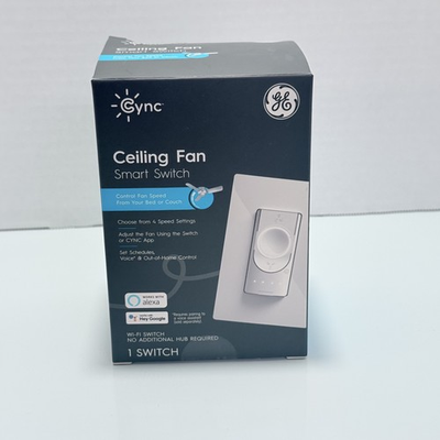 #ad #ad GE Cync Alexa Google Wi Fi Smart Ceiling Fan Switch Neutral Wire Open Box $19.99