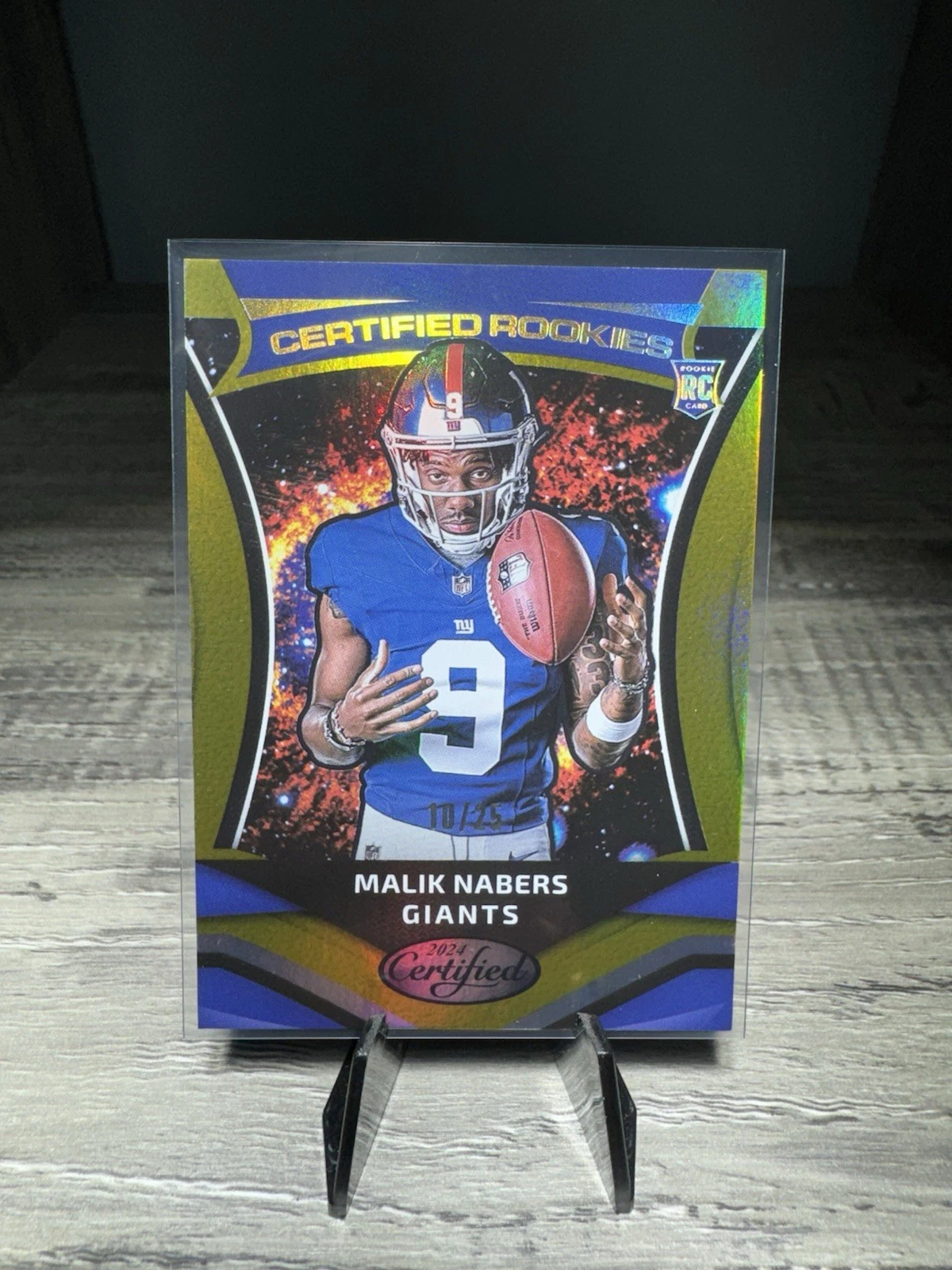 Malik Nabers Panini Certified Certified Rookies #7 Mirror Gold