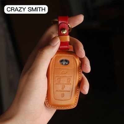 Handmade Vegetable Tanned Leather Car Key Case Cover For Toyota Alphard Vellfire