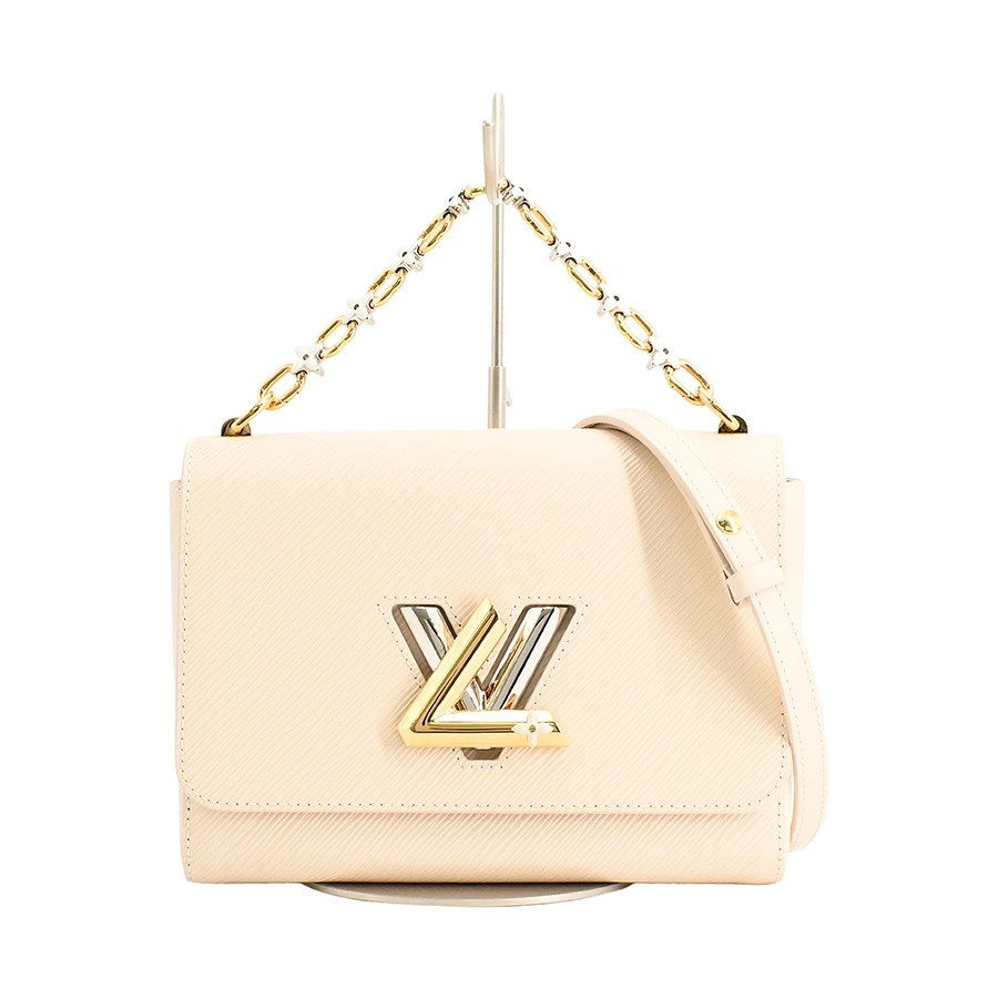 AUTH LOUIS VUITTON TWIST MM SHOULDER BAG EPI LEATHER CREAM WOMEN'S F/S