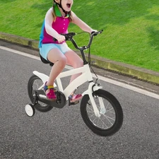 14 Inch Kids Bike with Training Wheels Ages 3-6 Years Old Modern Style White