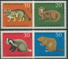 Bund 1968 Jugend: Tiere Bedrohte Tierarten 549/52 postfrisch