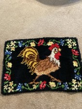Latch Hook Rug Rooster Pattern 26x39 COMPLETED