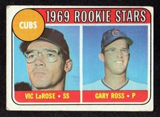 1969 Topps #404 Chicago Cubs ROOKIE Stars Vic LaRose Gary Ross Baseball Card VG+. rookie card picture