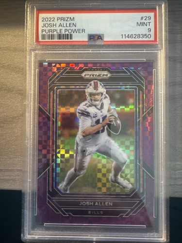2022 Panini Prizm JOSH ALLEN Purple Power /49 PSA 9 Mint Buffalo Bills