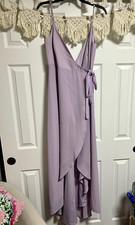 Show Me Your Mumu Women’s Purple V-Neck Wrap Maxi Dress Size M