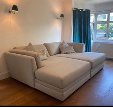 DFS Daybed Sofa Double Chaise Lounge Large Fabric Sofa Removable Washable Covers