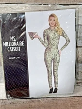 Sexy Ms Millionaire Catsuit Halloween Costume Cosplay Adult L/XL Morph Unitard