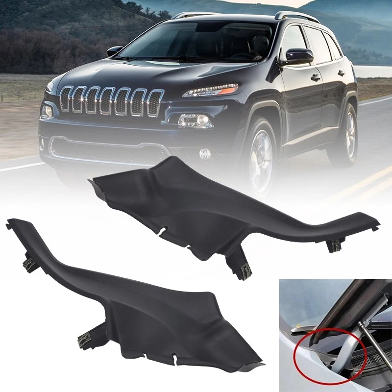 Cubierta de extensión de capó lateral limpiaparabrisas delantero para Jeep Cherokee 2014-18 Foto 2 de 4