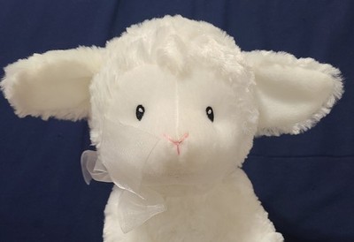 GUND 10'' Baby Lena Lamb Plush Keywind Music Brahms  Lullaby White Stuffed Animal