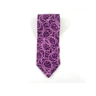 Vintage Coach Silk Tie Purple Pink Leopard Animal Pattern Men Women