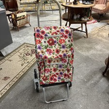 Luxury Trolley Dolly Floral Foldable Shopping Cart with Removable Bag  Wheels