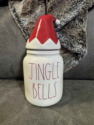 Rae Dunn Christmas JINGLE BELLS Santa Hat Canister with Lid Christmas gift idea