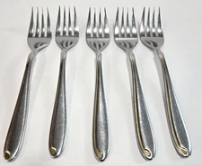 5 Salad Forks ESTASI Alessandro for Mikasa 18/8 Stainless Flatware Japan 6 1/2”