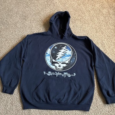 Grateful Dead Space Your Face Hoodie Size Large Navy Blue