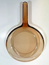 Corning Ware France Visions Amber 10" Skillet Fry Pan Waffle Bottom