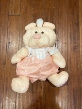 Fisher Price Peach Puffalump Teddy Bear Stuffed Animal Vintage 1986