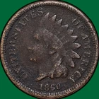 1860 Indian Head Cent Good G Coin, Corrosion #35476