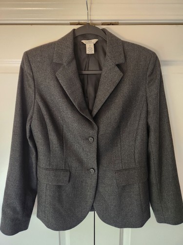 Brooks Brothers 346 Blazer Womens Size 6 Gray Wool Two Button Jacket - Picture 2 of 13