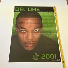 Dr Dre Chronic 2001 Promo Green Poster 18 x 24 Interscope Hip Hop Rap RARE