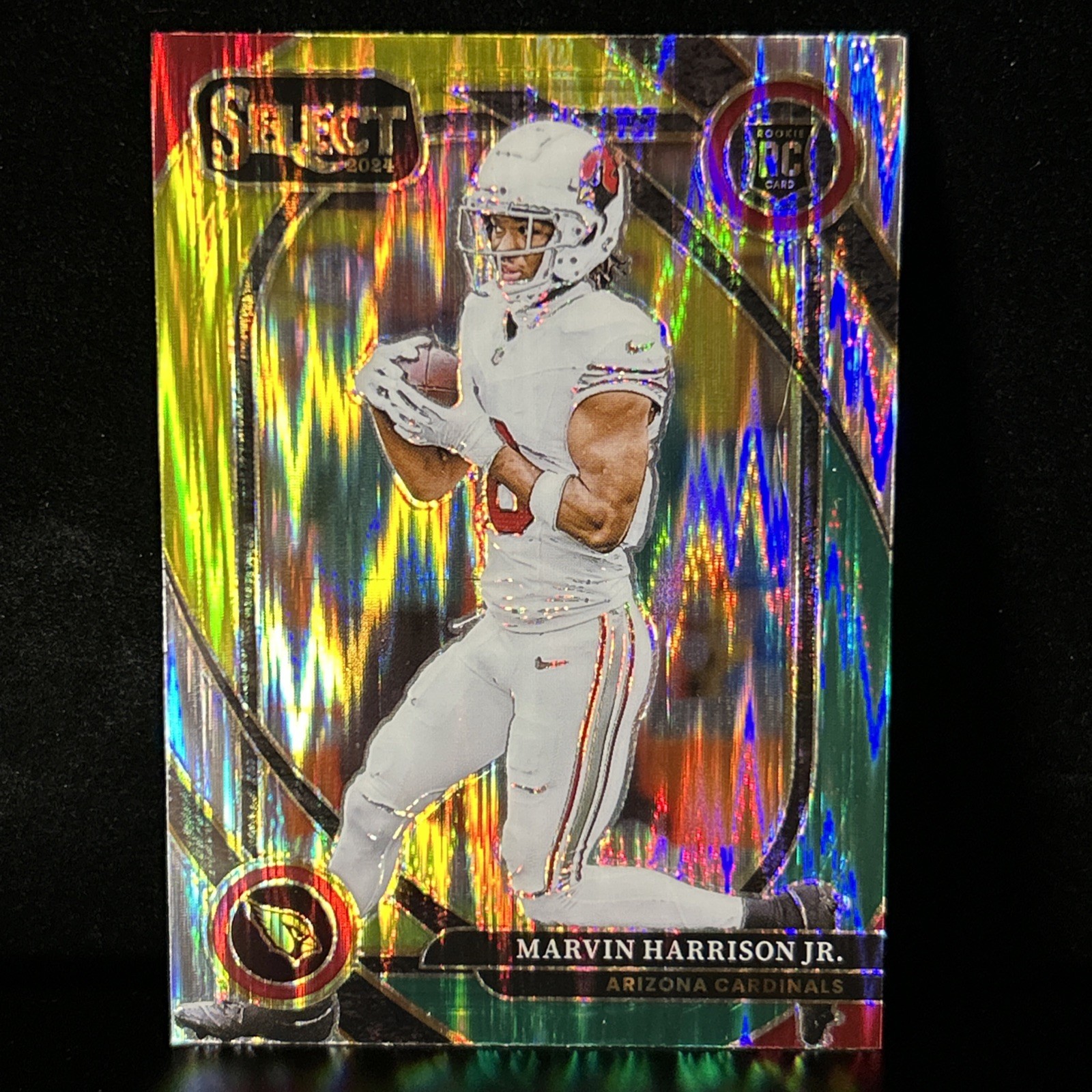 2024 Select Marvin Harrison Jr Rookie #219 Club Level Green & Yellow Shock Prizm