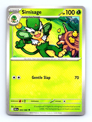 #5 2025 Pokemon Black Bolt - Simisage BASE