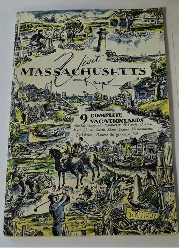 VINTAGE Boston Mass Postcard Folder - Massachusetts Vacation Booklet 1950s - Picture 7 of 9