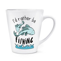 I'd Eher Sein Angeln 341Ml Latte Becher Tasse - Lustig Sport Fisch
