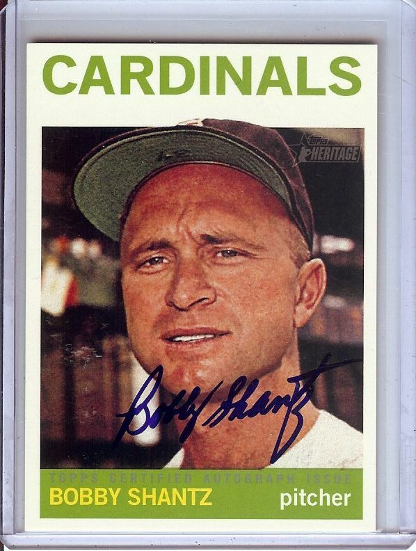 Bobby Shantz 2013 Topps Heritage Real One Auto Autograph Cardinals #ROA-BS