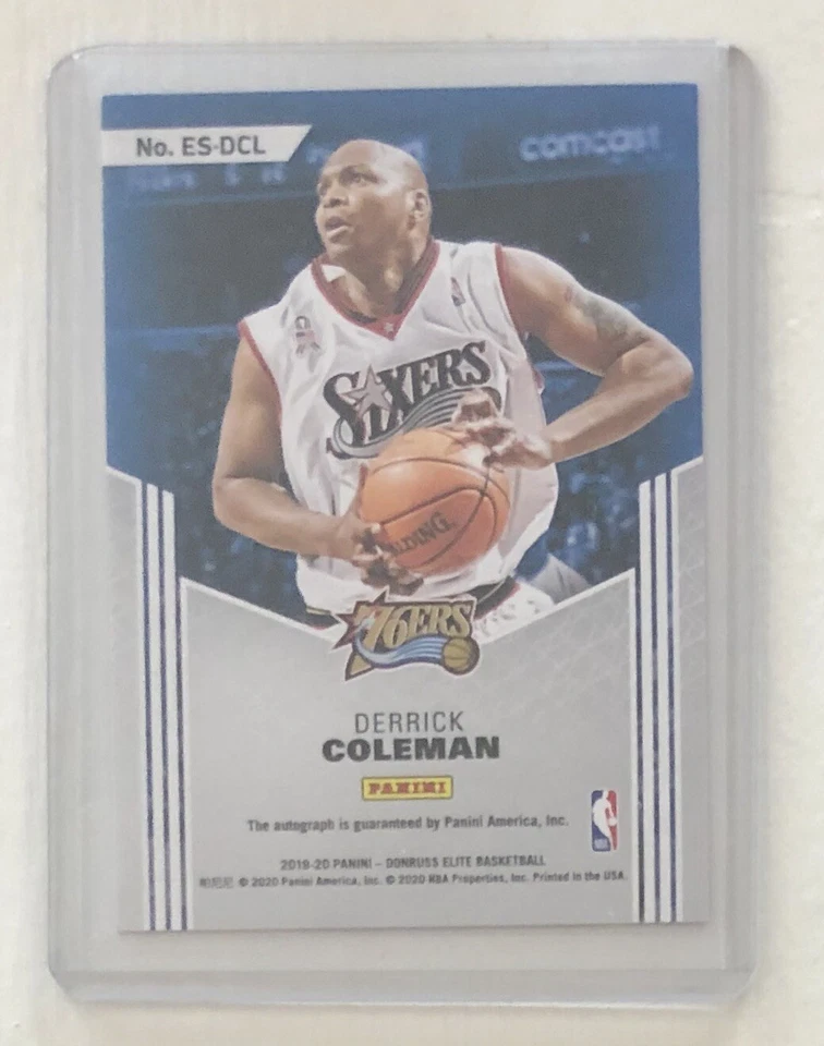 2019-20 Donruss Elite Derrick Coleman Purple #’d 12/25 AUTO Philadelphia 76ers - Image 2 of 2