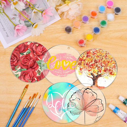 50Pcs Acrylic Ornament Blanks, 3 Inch round Circle Acrylic Blanks Bulk for Vinyl - Picture 6 of 6