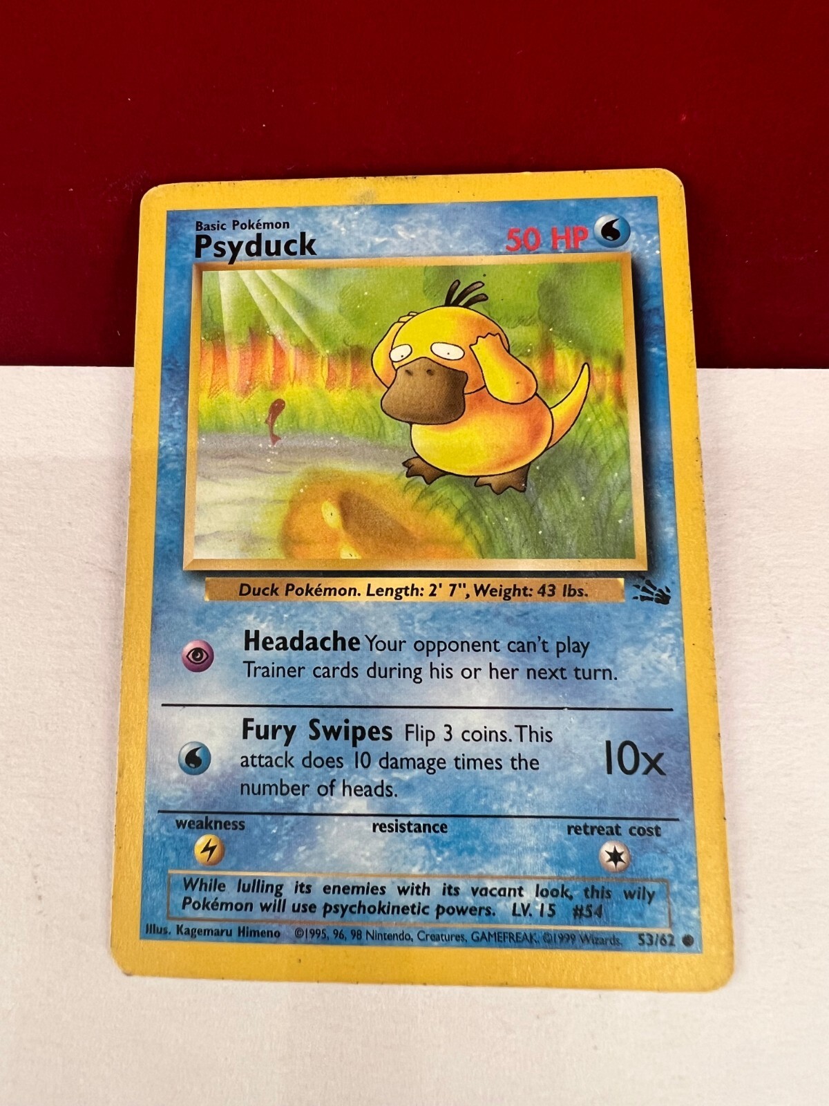 Psyduck 53/62 Fossil Near Mint 1999 Pokemon