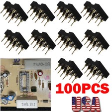 100x 8 Pin DIP SIP Round IC Sockets Adaptor Solder Type Gold Plated Machined US