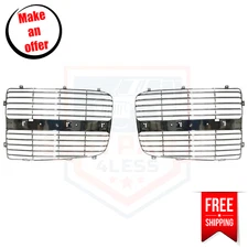 Grille Insert CH1201104 CH1201103 Set of 2 for 2003-2005 Dodge Ram 1500, 2500