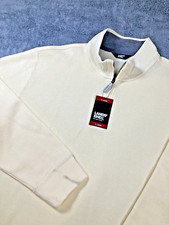 LANDS END Men's SZ XL 46-48 Bedford Rib Quarter Zip Yellow NEW W/Flaw Read 